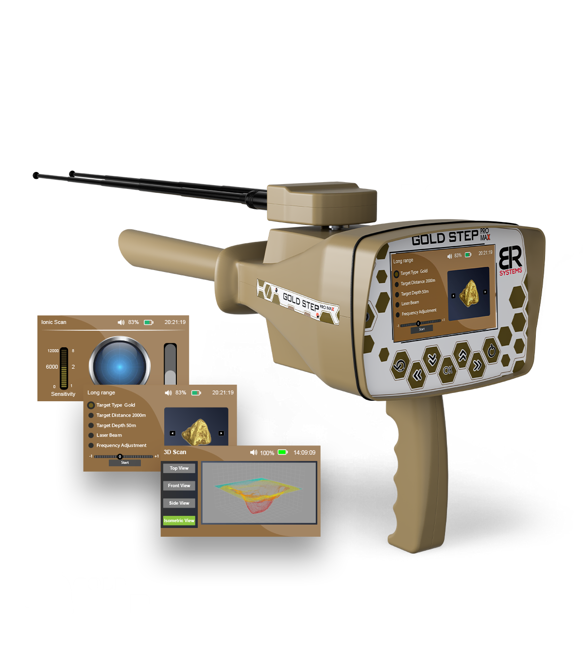 للكشف عن الذهب وجميع انواع المعادن جولد ستيب برو ماكس Gold Step Pro Max